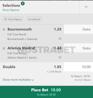 bet365 bet slip selection