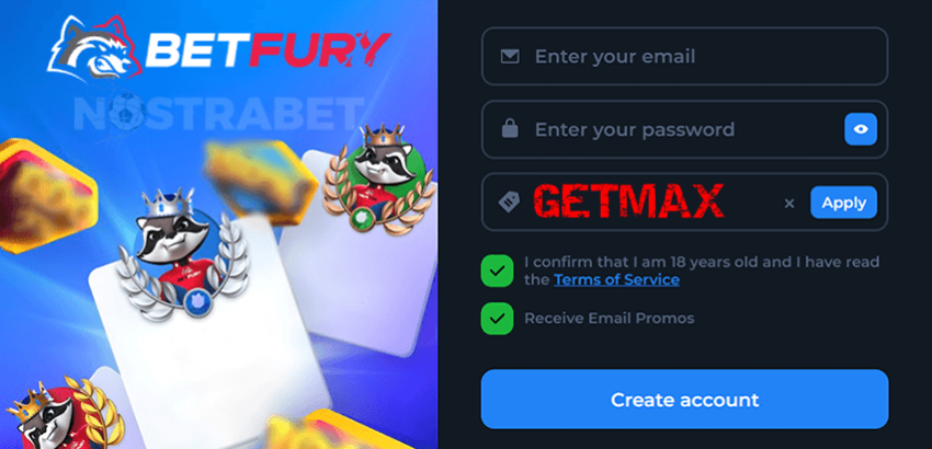 BetFury Registration Form