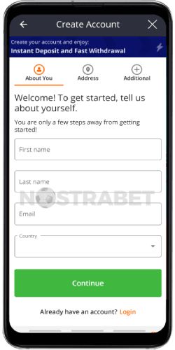 Betsson mobile app registration