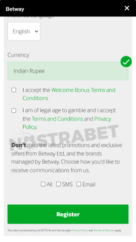 betway registration India