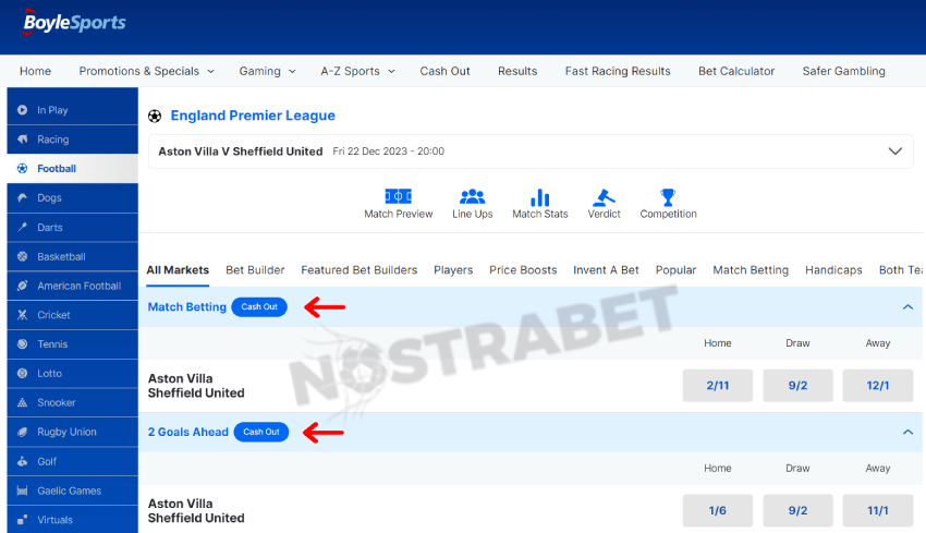 boylesports cash out markets