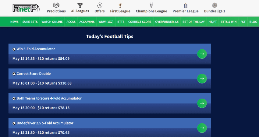 footballpredictions.net football tips