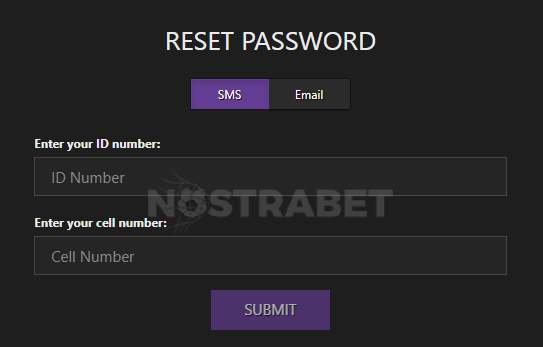 Hollywoodbets Reset Password via SMS