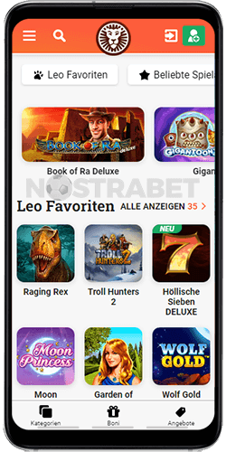 LeoVegas Casino Android-Homepage