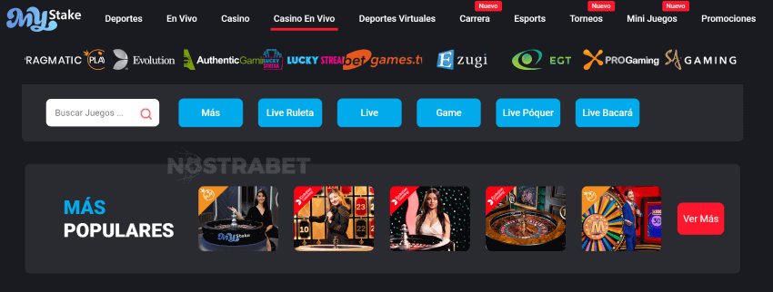 Casino MyStake en vivo