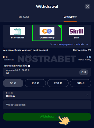 Ninecasino Withdrawal Options