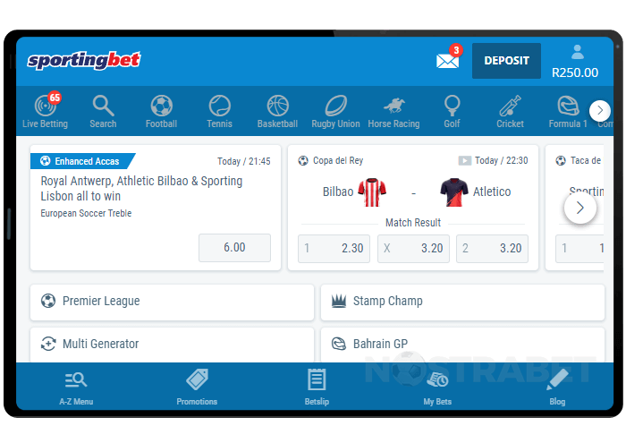 sportingbet mobile version on tablet