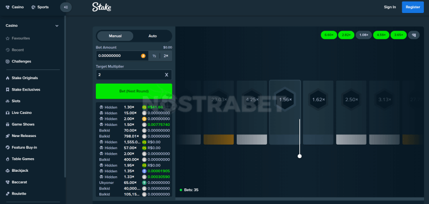 stake slide play results