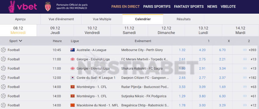 paris en direct vbet