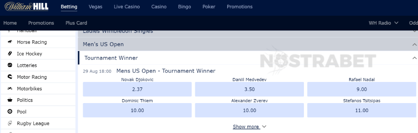 williamhill us open betting